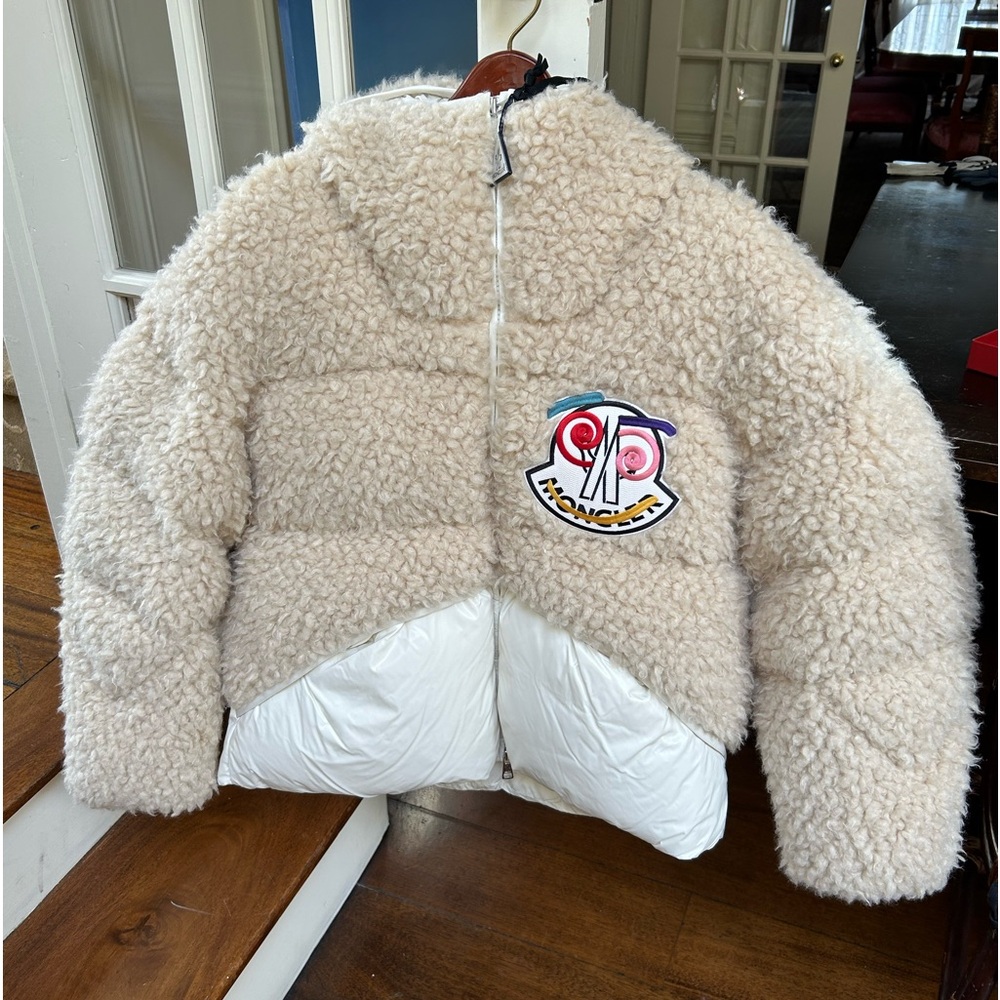 Moncler down wool lamb shearling xl size 2